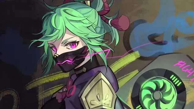 Kuki Shinobu (Fanart) : Genshin Impact [动漫电子游戏] 4K 壁纸