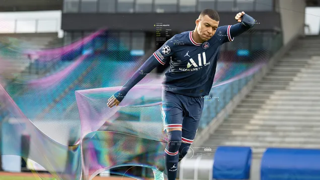 Kylian Mbappe - FIFA 22 [Voetbalvideospel] 4K achtergrond