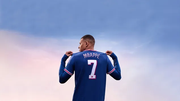 'Kylian Mbappe' in Jersey nr. 7 - FIFA 22 (videogame)