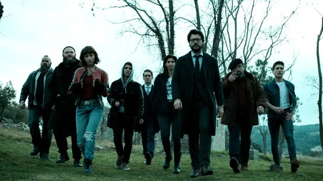 La casa de papel, group of people, standing 2K wallpaper