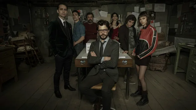La casa de papel rompakan wang 2K kertas dinding