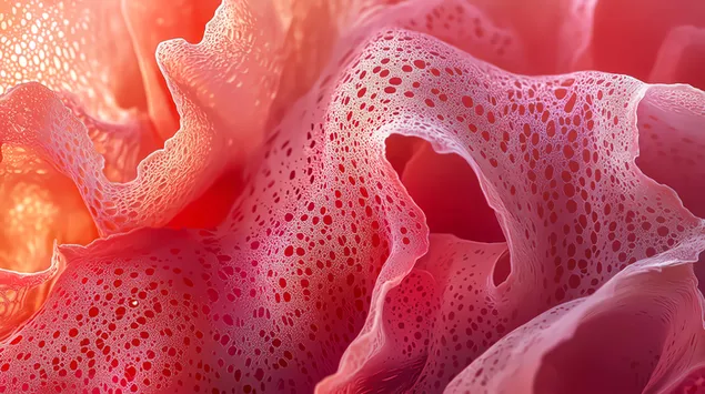 Tapeta Čipkovité vzory červených rias Polysiphonia 8K