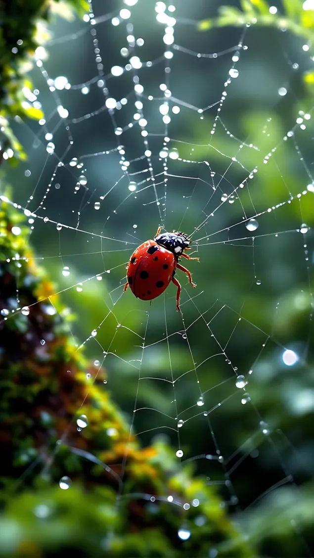 marite uz zalas lapas ar zirnekla tiklu lejupieladet