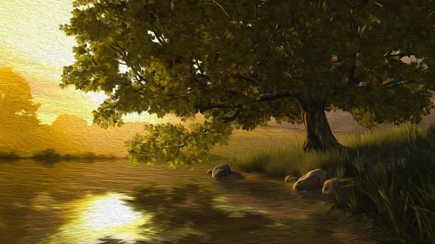 árbol del lago