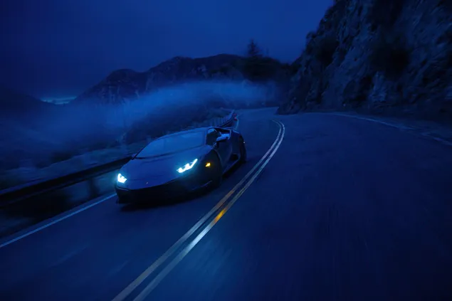 Lamborghini: Avantador roadster y noche oscura 4K fondo de pantalla