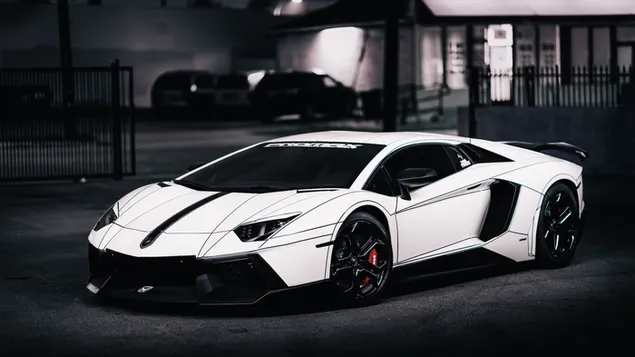 Lamborghini aventador blanco y negro