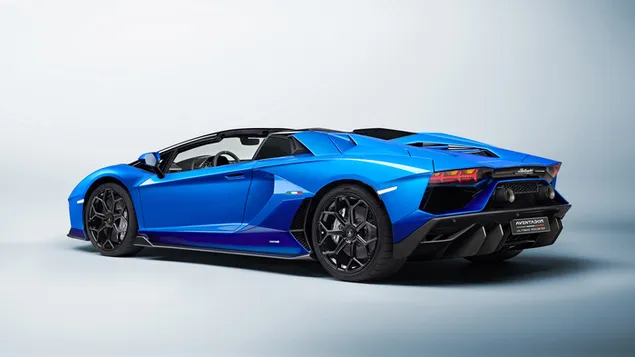 Tapeta Lamborghini Aventador LP780-4 Ultimae Roadster 2022 pohľad zozadu a zboku 4K