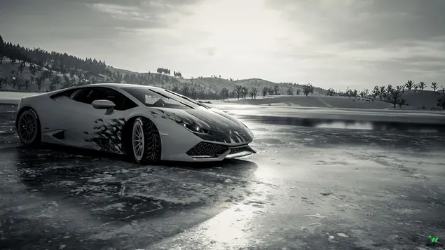 Lamborghini Aventador sobre hielo