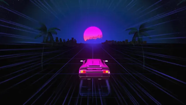 כביש רטרו למבורגיני דיאבלו 4K טפט