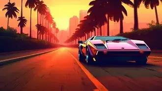 lamborghini sportski automobil synthwave preuzmi