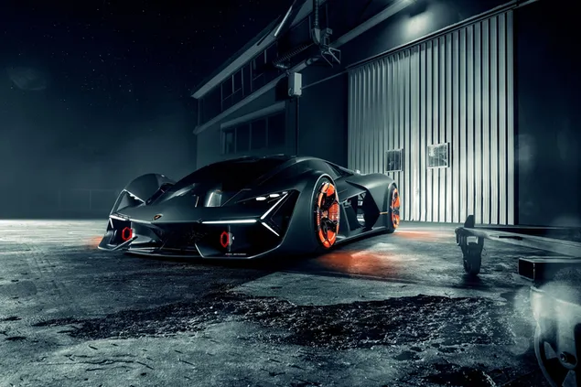 lamborghini terzo millennio park med sorte, oransje stalhjul nedlasting