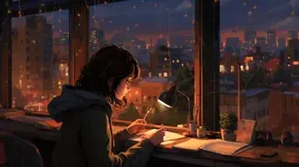 밤늦게 시험공부 4K 배경화면