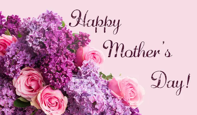 Lễ kỷ niệm ngày của mẹ đi kèm với những chiếc lavender màu tím và hồng tải xuống