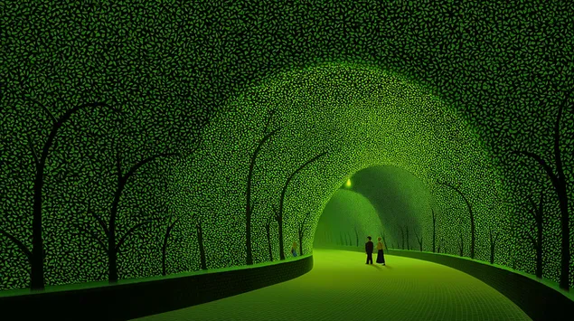muat turun gerbang hijau berdaun terowong melalui hutan ajaib