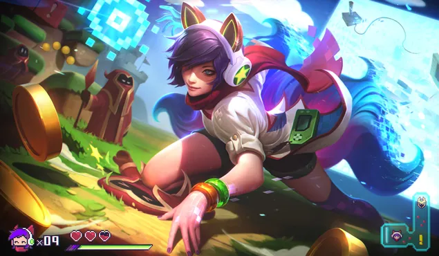 League Of Legends - Ahri (seni permainan fantasi) 6K wallpaper