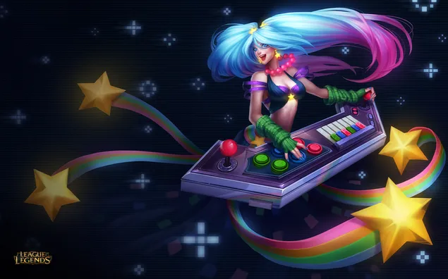 League of Legends anime girl Sona enjoying music HD wallpaper download