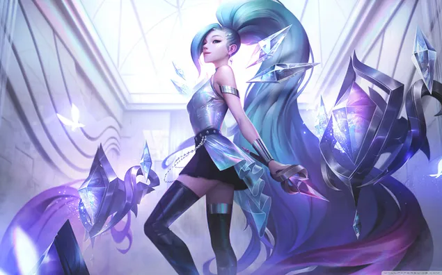 league of legends anime gadis berambut pirus seraphine unduhan