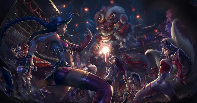 리그 오브 레전드 - 배틀 아리 2K 배경화면