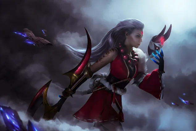 league of legends guzel anime kiz diana maskesi indir