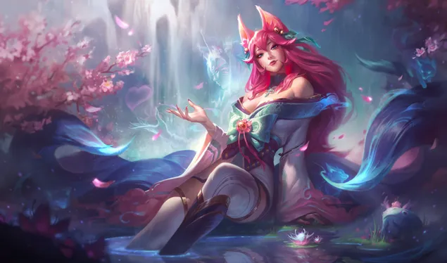 League Of Legends สาวอนิเมะสวยผมแดง 4K วอลเปเปอร์