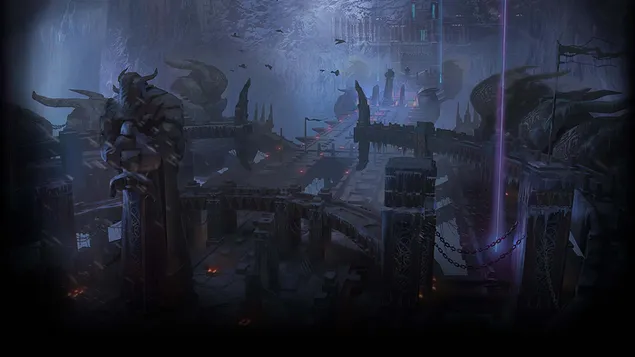 Legendų lyga kaukianti bedugnė 2K ekrano užsklanda