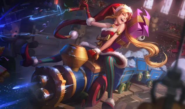 League Of Legends - Jinx disfrutando de la Navidad descargar