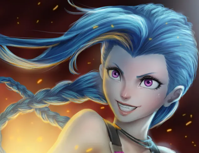 League Of Legends - Jinx (maleri) 2K baggrundsbillede