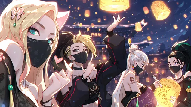 League of Legends: K/DA PopStars feirer Lantern Fest (All Out 2020) 4K bakgrunn