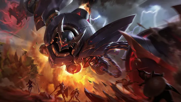 League of Legends (LOL) - Blitzcrank (Lancer Rogue Splash Art) 4K ozadje