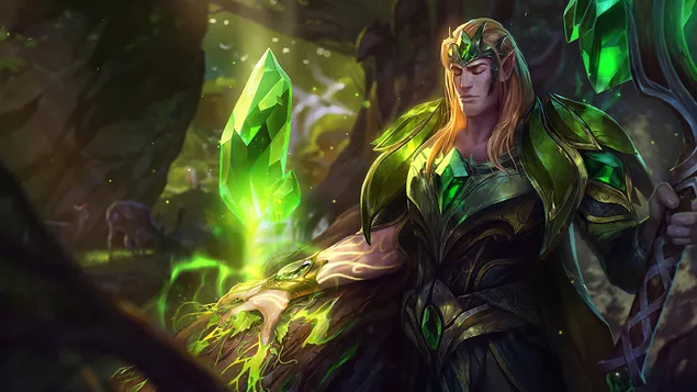League of Legends (LOL): Emerald Taric کاغذدیواری  4K