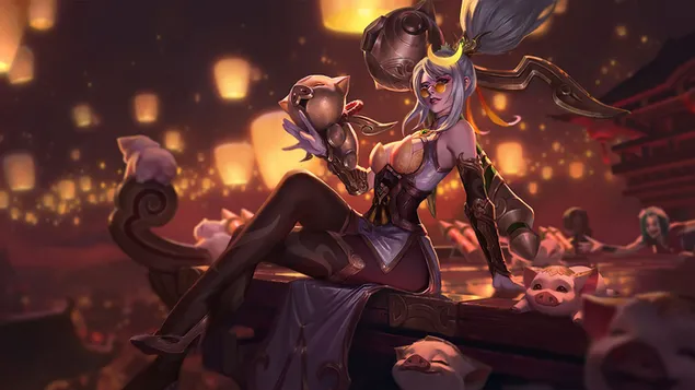 League of Legends (LOL) - Firecracker 'Vayne' Prestige Edition Splash Art 4K pozadina