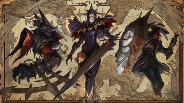 League of Legends (LOL) - Inquisidor de hierro 'Kayle' Splash Art 8K fondo de pantalla
