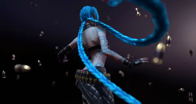 Ying Xiong Lian Meng  (lol) - jinx blue hairXia Zai
