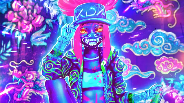 League of Legends [LOL] - K/DA Akali Neon 4K wallpaper