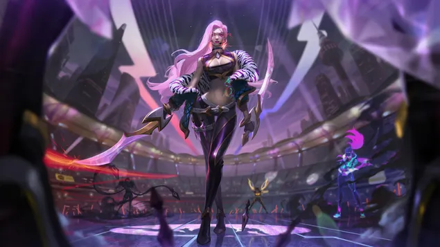 League of Legends (LOL): K/DA Katarina 4K baggrundsbillede