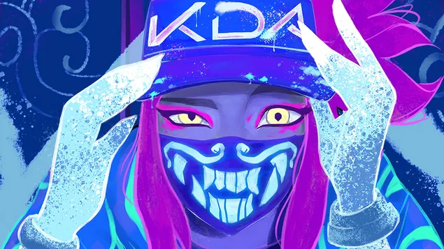 League of Legends (LOL) - K/DA Neon Akali 4K wallpaper