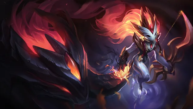 英雄联盟 (LOL) - 'Kindred' Shadowfire Splash Art 4K 壁纸