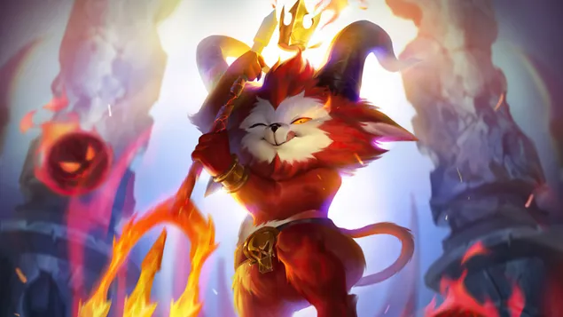 リーグ・オブ・レジェンド（LOL）-リトルデーモン「ティーモ」スプラッシュアート 4K 壁紙