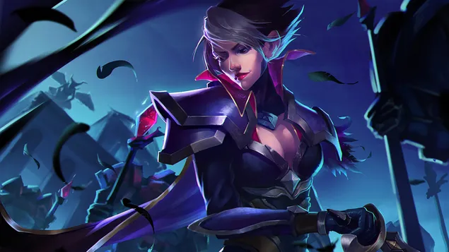 Лига на легендите (ЛОЛ) - Ноќен рејвен Фиора 4K тапет