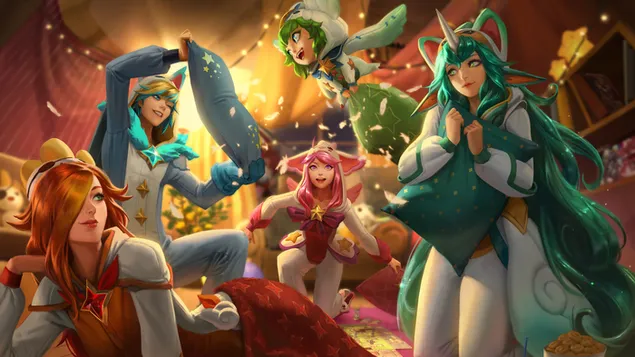 英雄联盟 (LOL) - 枕头大战！！ 8K 壁纸