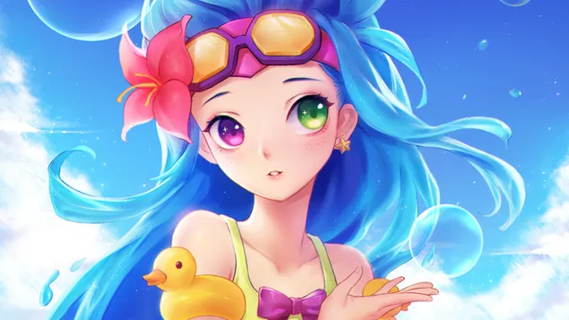 League of Legends (LOL) - Pool Party Zoe (Anime Fanart) 4K wallpaper