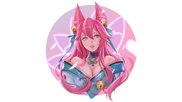 英雄联盟（LOL）：九尾狐“阿狸”精神绽放[Anime FA] 4K 壁纸