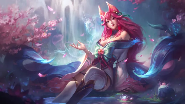 Ying Xiong Lian Meng  (lol) - Jiu Wei Hu ''ahri''spirit blossom splsah artXia Zai
