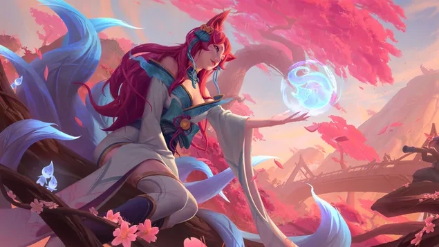 League of Legends [LOL] - The Nine-Tailed Fox 'Ahri' Spirit Blossom 4K wallpaper
