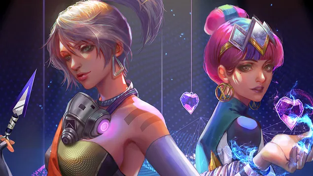 英雄联盟 (LOL) - 真实伤害 'Akali with Qiyana' 4K 壁纸