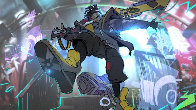 League of Legends (LOL) - True Damage 'Ekko' (Anime FA) 4K baggrundsbillede