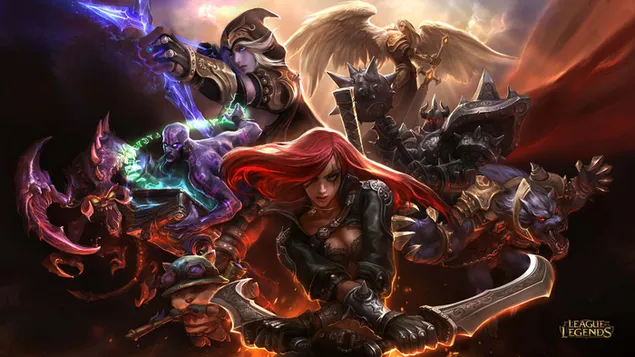 „League of Legends“ internetinių žaidimų personažai 2K ekrano užsklanda