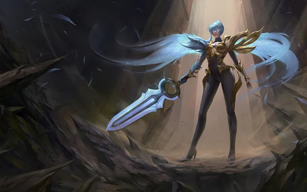 Legendų lyga – Riven Dawnbringer 2K ekrano užsklanda