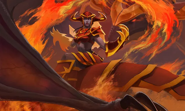 League Of Legends - شیوانا، نیمه اژدها کاغذدیواری  2K