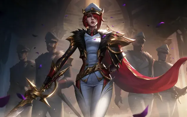 League of Legends: Wild Rift seri video game anime karakter wanita prajurit wanita di depan tentara